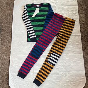 Hanna Andersson Mixed-Up Stripes Pajama Set 150 NWT